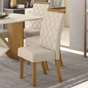 Ver imagem 2 de Conjunto de Sala de Jantar Yara 6 Lugares Tampo MDF Cadeiras Bella Suede Off White 160cm Móveis