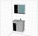 Ver imagem 3 de Conjunto Banheiro Munique Armário Superior + Gabinete Cuba:Branco/Naturale