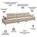 Ver imagem 5 de Sofá 4 Lugares para Sala Living 291cm Modular Pés Industrial Oslo L06 Couro Bege Areia - Lyam