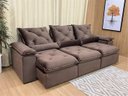 Ver imagem 3 de Sofá Retrátil e Reclinável Comfort Premium Tamanhos e Cores Cor:marrom;tamanho:2,70