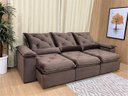 Ver imagem 1 de Sofá Retrátil e Reclinável Comfort Premium Tamanhos e Cores Cor:marrom;tamanho:2,70