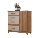 Ver imagem 1 de Cômoda Sap Vênus Moval 707043 Cor Carvalho/fendi 04 Gavetas