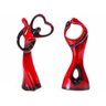 Par Casais Romance Amor Cerâmica Vermelho Rubi Decoração - 1