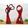 Par Casais Romance Amor Cerâmica Vermelho Rubi Decoração - 4