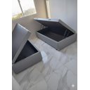 Ver imagem 4 de Cama Box Baú Solteiro Blindado (88x188x42):corino Cinza/solteiro