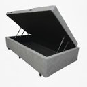 Ver imagem 1 de Cama Box Baú Solteiro Blindado (88x188x42):corino Cinza/solteiro