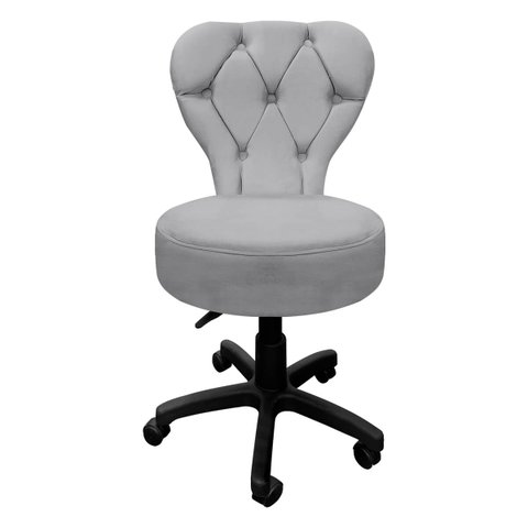 Cadeira Mocho Soft Escritório Estética Veludo - Sofa Store:veludo Cinza Claro