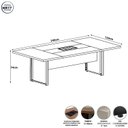 Ver imagem 3 de Mesa Reunião 240cm Escritório para 4 Pessoas com Caixa de Tomadas Corporate Cinza/Sagrado/Branco