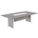 Ver imagem 1 de Mesa Reunião 240cm Escritório para 4 Pessoas com Caixa de Tomadas Corporate Cinza/Sagrado/Branco