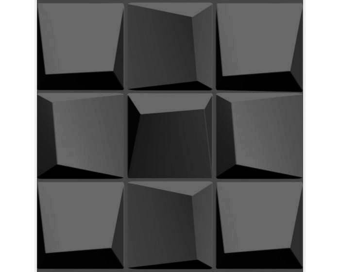 KIT 40 Placas 3D PVC Preto Decoração Revestimento PREMIUM de Parede e Teto (10m²) - OBERON