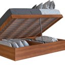 Ver imagem 3 de Cama Casal Articulável com Baú Nogal Tizis Jm Móveis