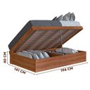 Ver imagem 4 de Cama Casal Articulável com Baú Nogal Tizis Jm Móveis