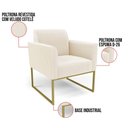 Ver imagem 4 de Sofá Namoradeira e Poltrona Marisa Industrial Dourado Cotelê Ext/veludo D03 - D’Rossi