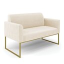 Ver imagem 7 de Sofá Namoradeira e Poltrona Marisa Industrial Dourado Cotelê Ext/veludo D03 - D’Rossi