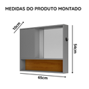 Ver imagem 5 de Espelheira para Banheiro Armário Organizador 1 Porta com Nicho e Espelho Incluso - Jm3 Móveis:cinza/