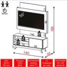 Painel 140cm + Rack com 1 Porta Correr - Dalla Costa - Off Wh - 3