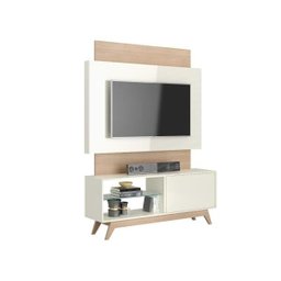 Painel 140cm + Rack com 1 Porta Correr - Dalla Costa - Off Wh - 2