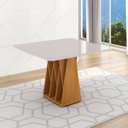 Ver imagem 1 de Mesa para Sala de Jantar 4 Lugares Orquestra Marrom/Marromle/Off White