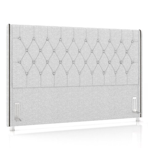 Cabeceira Cama Box Casal King 195cm Florenza P02 Linho Cinza Claro - Mpozenato