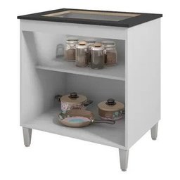 Balcão para Cooktop 5 Bocas Multiuso Cozinha Jade Branco - 3