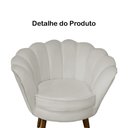 Ver imagem 2 de Poltrona Decorativa Pétala Couro Bege Pés Madeira Ms Decor