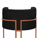 Ver imagem 5 de Kit 4 Poltronas Reforçada Decorativa Sala Nayara Base Ferro Bronze Suede Preto