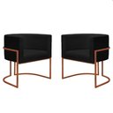 Ver imagem 3 de Kit 4 Poltronas Reforçada Decorativa Sala Nayara Base Ferro Bronze Suede Preto