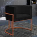 Ver imagem 2 de Kit 4 Poltronas Reforçada Decorativa Sala Nayara Base Ferro Bronze Suede Preto