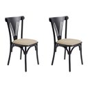 Ver imagem 1 de Kit 2 Cadeiras Paris Luxo Sala de Jantar Cozinha Gourmet Estrutura Aço Conforto Premium - Preta/Bege