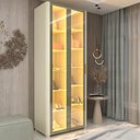 Ver imagem 1 de Sapateira 2 Portas Reflecta Led 100% Mdf Off White - Gelius