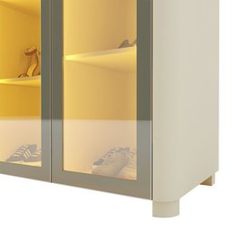 Sapateira 2 Portas Reflecta Led 100% Mdf Off White - Gelius - 7