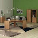 Ver imagem 2 de Kit Escritório Completo com Mesa em L 2 Estantes e Balcão Cor:amêndoa