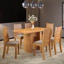 Ver imagem 1 de Conjunto Sala de Jantar 6 Lugares Retangular Tampo de MDP Carmem