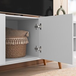 Rack Aldan para Tv "55 2 Portas - Colibri - Branco Fosco - 12