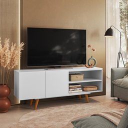 Rack Aldan para Tv "55 2 Portas - Colibri - Branco Fosco - 9