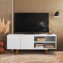 Ver imagem 1 de Rack para TV Aldan 55 Polegadas 2 Portas Branco Fosco Colibri Decor