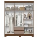 Ver imagem 6 de Guarda Roupa Casal 154cm 6 Portas Lipion Nogueira/Cappuccino a02 - Mpozenato