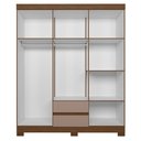 Ver imagem 7 de Guarda Roupa Casal 154cm 6 Portas Lipion Nogueira/Cappuccino a02 - Mpozenato
