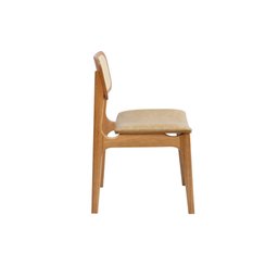 Cadeira de Jantar Livia Madeira Amêndoa com Encosto Ergonomico em Palhinha:corano Caramelo - 5