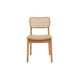 Cadeira de Jantar Livia Madeira Amêndoa com Encosto Ergonomico em Palhinha:corano Caramelo - 6