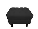 Ver imagem 3 de Kit 2 Poltronas Decorativa Julia + Puff Luis Xv Couro Preto Pés Madeira Ms Decor