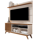 Ver imagem 1 de Rack Painel para TV 55" Retro Apartamento Sala 1 Porta Malbec Wood Anto:Ripado Off White/Freijo