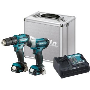 Combo Furadeira Parafusadeira + Parafusadeira de Impacto À Bateria 12v com Maleta Clx228sax Makita