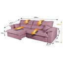 Ver imagem 3 de Sofá Retrátil Reclinável 2,30m Nivus Rose c/ Molas Ensacadas - King House