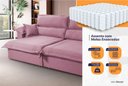 Ver imagem 5 de Sofá Retrátil Reclinável 2,30m Nivus Rose c/ Molas Ensacadas - King House