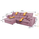 Ver imagem 4 de Sofá Retrátil Reclinável 2,30m Nivus Rose c/ Molas Ensacadas - King House