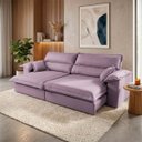 Ver imagem 1 de Sofá Retrátil Reclinável 2,30m Nivus Rose c/ Molas Ensacadas - King House