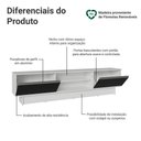 Ver imagem 4 de Rack para TV até 80 Polegadas 218 cm 2 Portas Branco/Preto Glamy Madesa