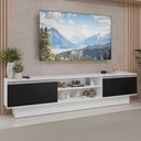 Ver imagem 1 de Rack para TV até 80 Polegadas 218 cm 2 Portas Branco/Preto Glamy Madesa