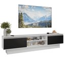 Ver imagem 2 de Rack para TV até 80 Polegadas 218 cm 2 Portas Branco/Preto Glamy Madesa
